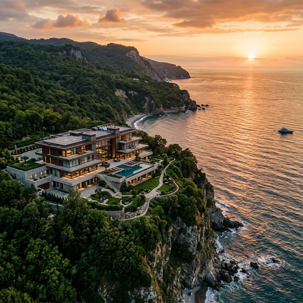 Дача Горбачева в Мюссере на закате