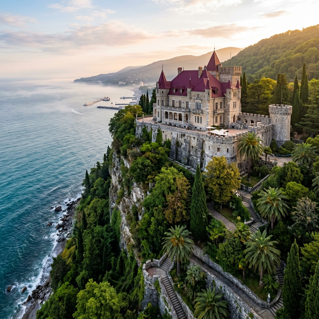 Замок Принца Ольденбургского в Гагре на скале